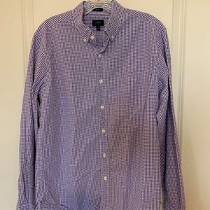 J. Crew Purple Gingham Button Down, Slim Fit - M
